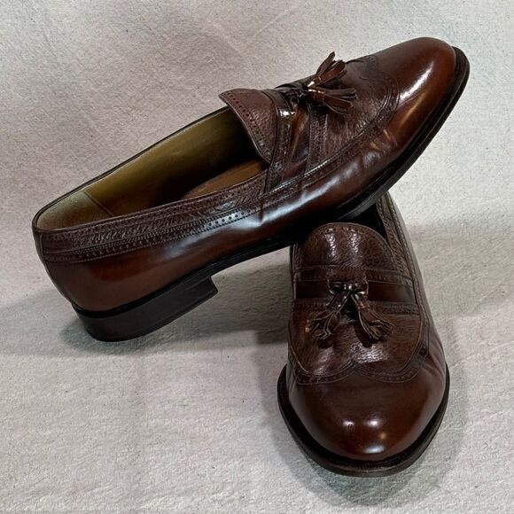 Domani By Johnston & Murphy Wing Tip Tassel Loafers Mens Size 11.5M - Picture 7 of 16